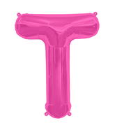34" Northstar Brand Packaged Letter T - Magenta Foil Balloon