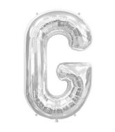 34" Northstar Brand Packaged Letter G - Silver Foil Balloon