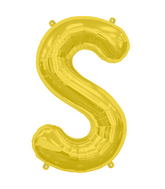 34" Northstar Brand Packaged Letter S - Gold Foil Balloon