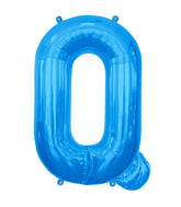 34" Northstar Brand Packaged Letter Q - Blue Foil Balloon