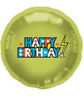 18" Foil Balloon Happy Birthday Bolt