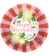 18" Foil Balloon Birthday Mod Floral Packaged