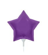 9" Airfill Only Northstar Brand Purple Star Foil Balloon