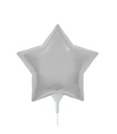 9" Airfill Only Northstar Brand Silver Star Foil Balloon