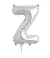 16" Airfill Only Self Sealing 16" Letter Z - Silver Foil Balloon