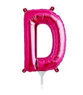 16" Airfill Only Self Sealing 16" Letter D - Magenta Foil Balloon