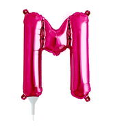 16" Airfill Only Self Sealing 16" Letter M - Magenta Foil Balloon