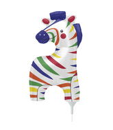 14" Wee Zebra Airfill Only Balloon Includes Cup and Stick.