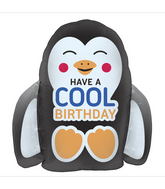23" Foil Balloon Cool Birthday Penguin Packaged