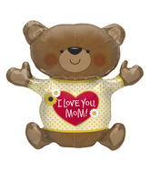43" Foil Balloon Love You Mom Bear