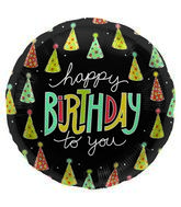 18" Foil Balloon Happy Birthday Hats