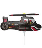 14" Airfill Only Foil Balloon Black Chopper