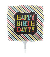 9" Airfill Only Foil Balloon Happy Birthday Props