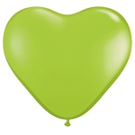 6" Heart Latex Balloons (100 Count) Lime Green