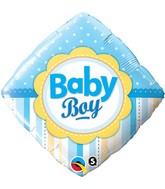 18" Baby Boy Dots and Stripes Mylar Balloon