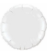 9" Airfill Only White Round Plain Foil Balloon