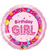 18" Birthday Girl Pink Packaged Mylar Balloon