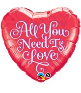 18" All You Need is Love Red Balloon