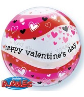 22" Valentine's Day Heart Wave Bubble Balloon