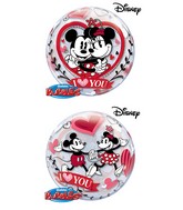 22" Mickey and Minnie I Love You Bubble Balloon
