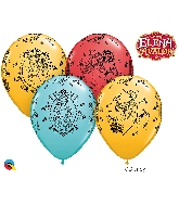 11" Special Assorted 25 Count Elena Cameos Latex Balloons