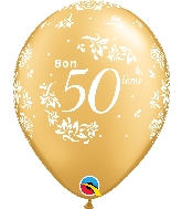 11" Gold 50 Count Bon 50 Damas Latex Balloons
