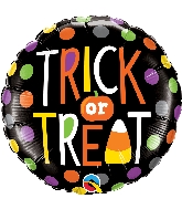 18" Trick Or Treat Dots Foil Balloon