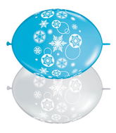 12" Quicklink Robin Egg/Clear 50 Count Snowflakes