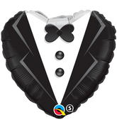 18" Heart Wedding Tuxedo Balloon