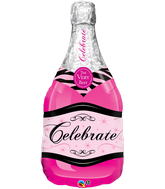 39" Bottle Celebrate Pink Bubbly Wine Balloon