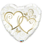 36" Heart Entwined Hearts Gold