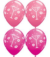 11" Berry And Rose 50 Count Mixed Drinks And Bubbly Latex Balloons