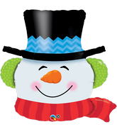 36" Smiling Snowman Balloon Packaged