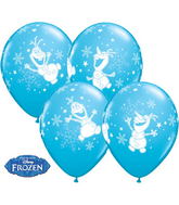 11" Robin's Egg (25 Count) Olaf Dancing Latex Balloons