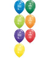 11" Carnival Assorted (50 Count) Bonne Fete Gateau Latex Balloons