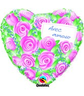 18 Avec amour – Roses ballon (emballé) Balloon