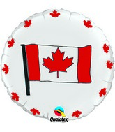 18" Canada Flag Packaged Mylar Balloon