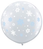 36" Winter Snowflakes Latex Balloons