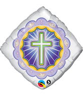 18" Diamond Illuminated Cross Balloon