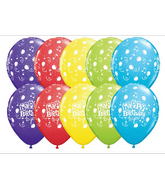 11" Happy Birthday To You Music Assorted (50 ct.) Latex Balloons
