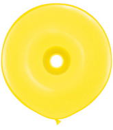 16" Geo Donut Latex Balloons (25 Count) Yellow