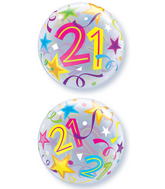 22" 21 Brilliant Stars Plastic Bubble Balloons