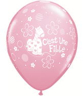 11" C'est une fille petit poney po. rose pâle (50/sac) Latex Balloons
