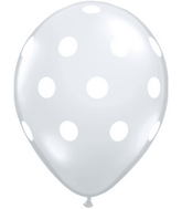 16" Big Polka Dots Diamond Clear (50 Per Bag) Latex Balloons