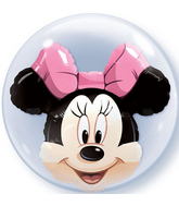 24" Minnie Mouse Licenced Character Double Bubble Balloons