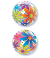 22" Fanciful Flowers Plastic Bubble Balloons