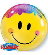 22" Bright Smile Face Plastic Bubble Balloons