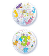22" Age 3 Cuddly Pets Plastic Bubble Balloons