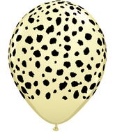 11" Cheetah Spots Ivory Silk (50 Per Bag) Latex Balloons