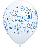 11"  First Communion Symbols – Boy  White (50 ct.)
